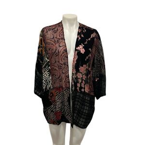 Women’s floral sheer velour kimono cardigan one size